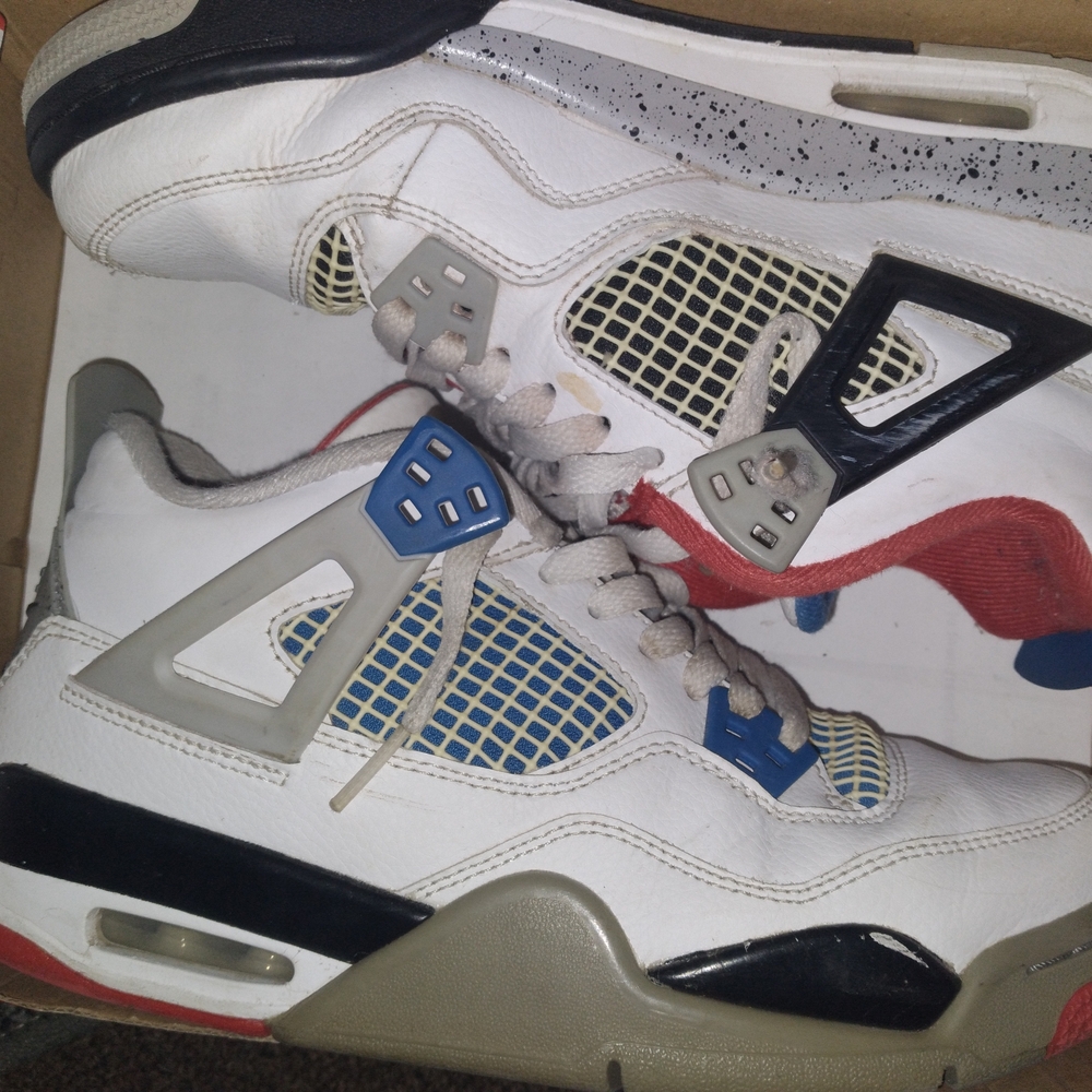 Nike Air Jordan 4 Retro SE GS "What The" White/Military Blue Size 7Y